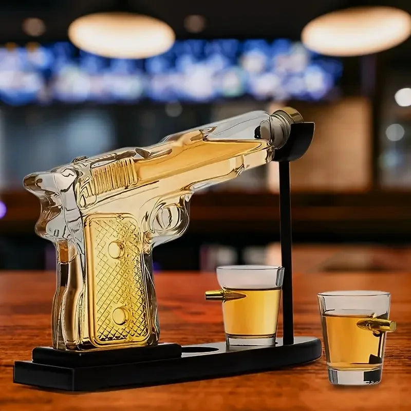 Gun Shape Bullet Glass Decanter Set - Image 1
