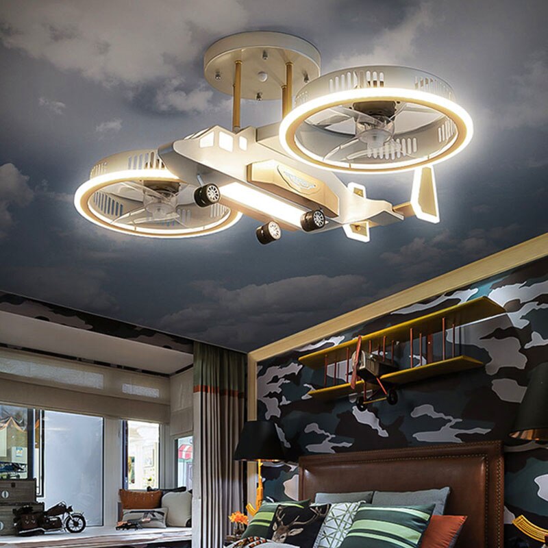 Futuristic Helicopter LED Ceiling Fan Lamp - Image 4