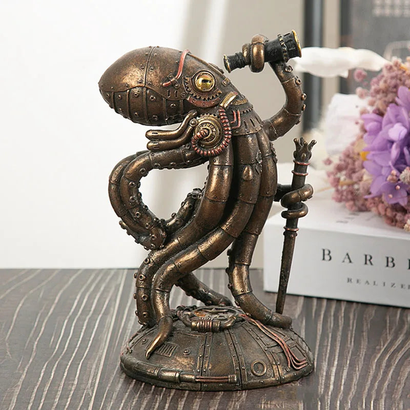 Steampunk Octopus Mechanical Traveler Figurines Home Decors - Image 1