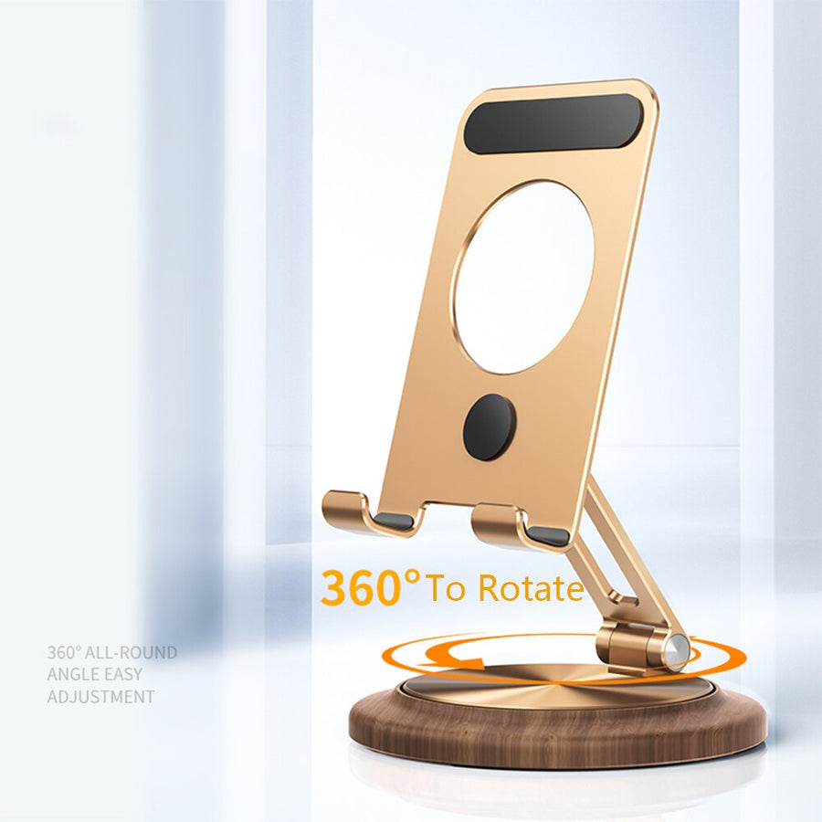 360 Rotating Wooden Foldable Universal Phone Holder - Image 4