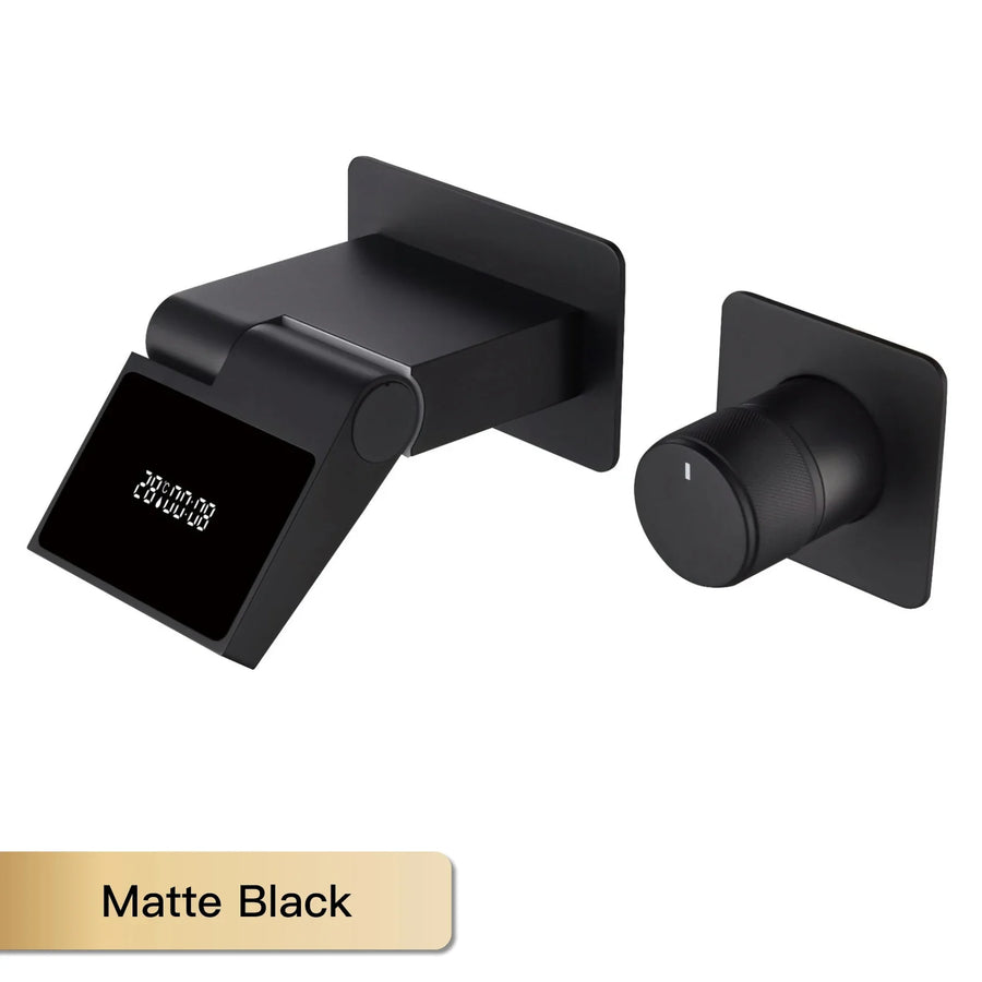 Intelligent Hidden Black Brass LED Digital Faucet - Image 8