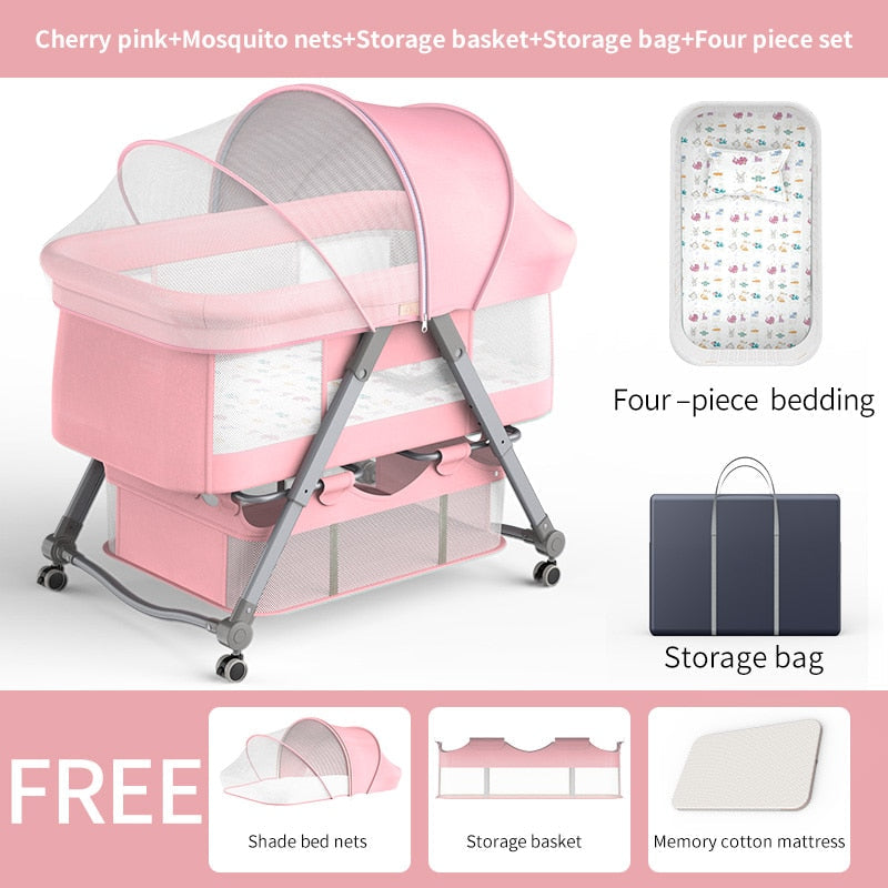 Adjustable Foldable Portable Minimalist Baby Crib - Image 8