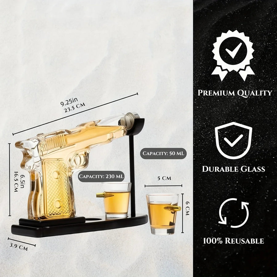 Gun Shape Bullet Glass Decanter Set - Image 3