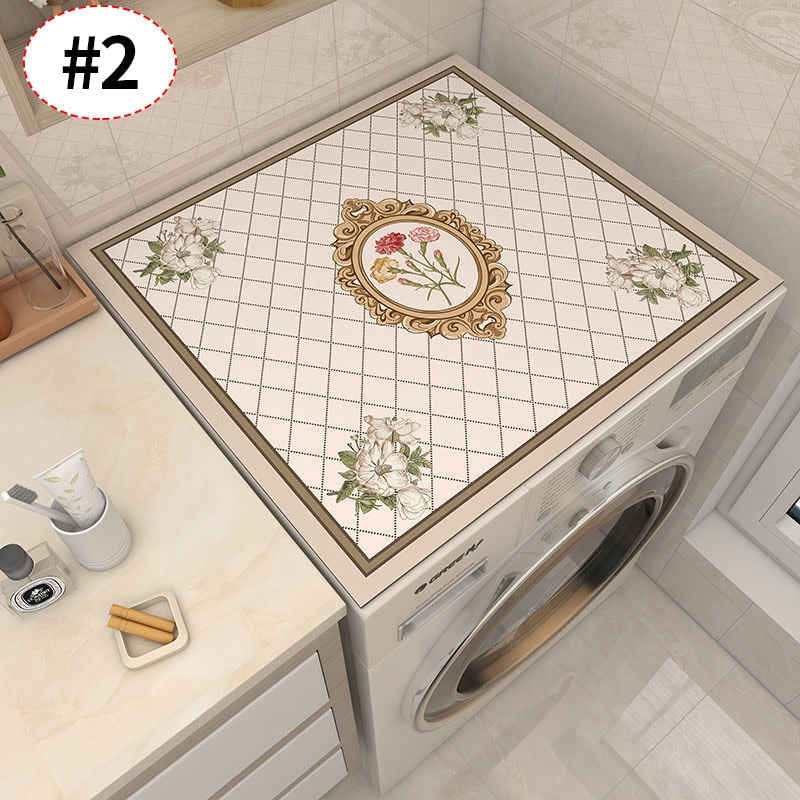 Retro Floral Washing Machine Cover Drainer Mat - Image 4