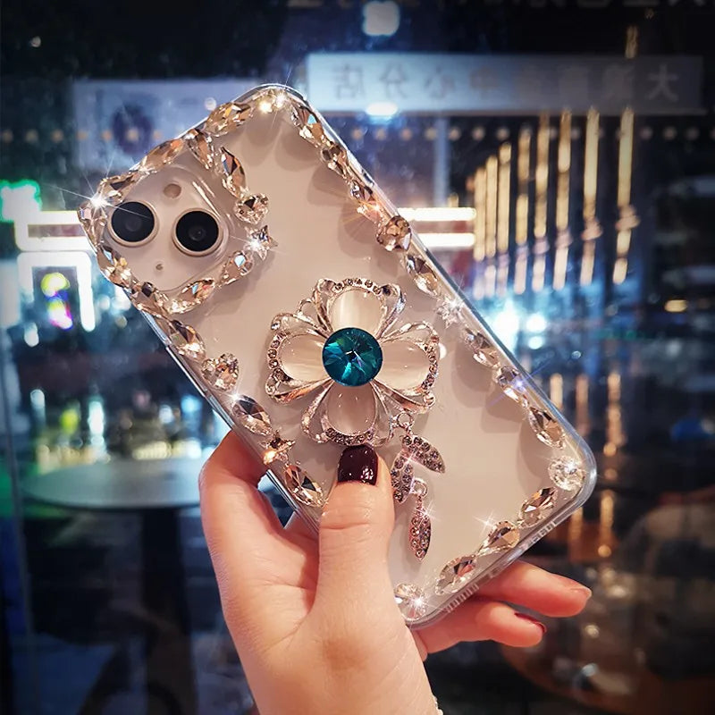 Sparkle Shell Diamond Bow iPhone Case - Image 1