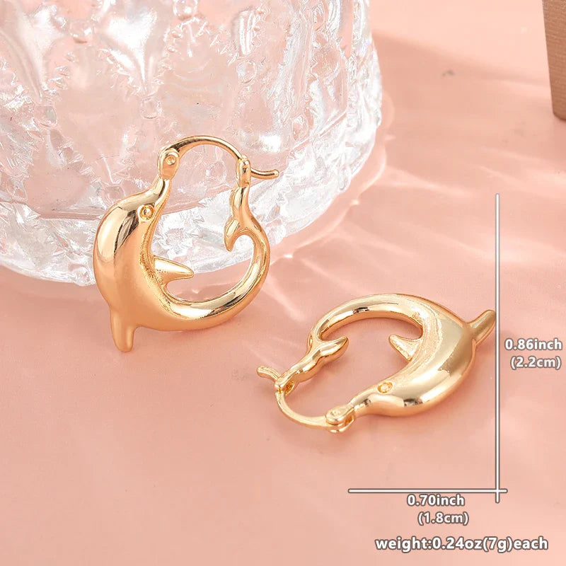 Dolphin Hoop Ocean Inspired Earrings - Image 4