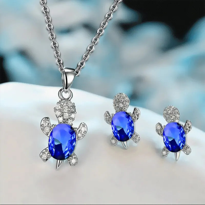 Ocean Turtle Lucky Necklace Earring Set - Image 6