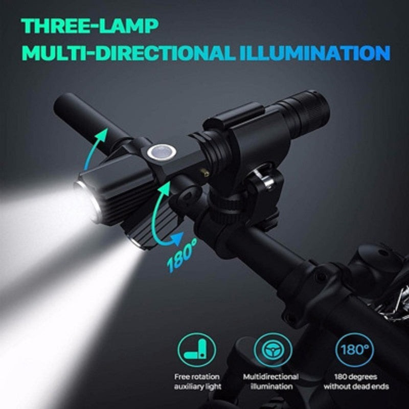 Three Head Rechargeable Rotatable Flashlight - Image 2