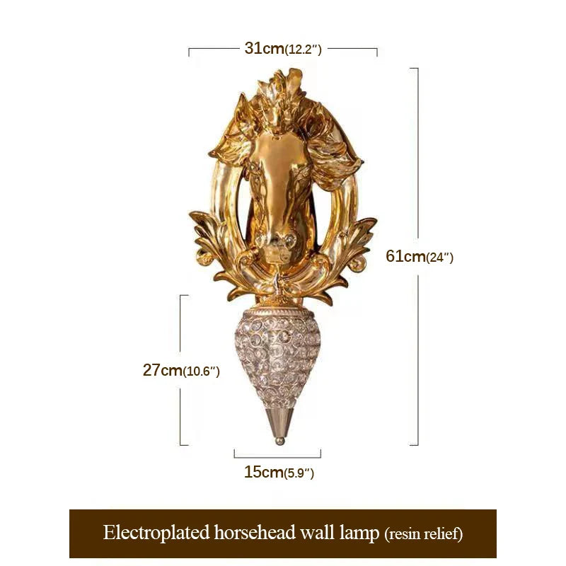 Artistic Horse Design Gold Wall Lamp - Image 6