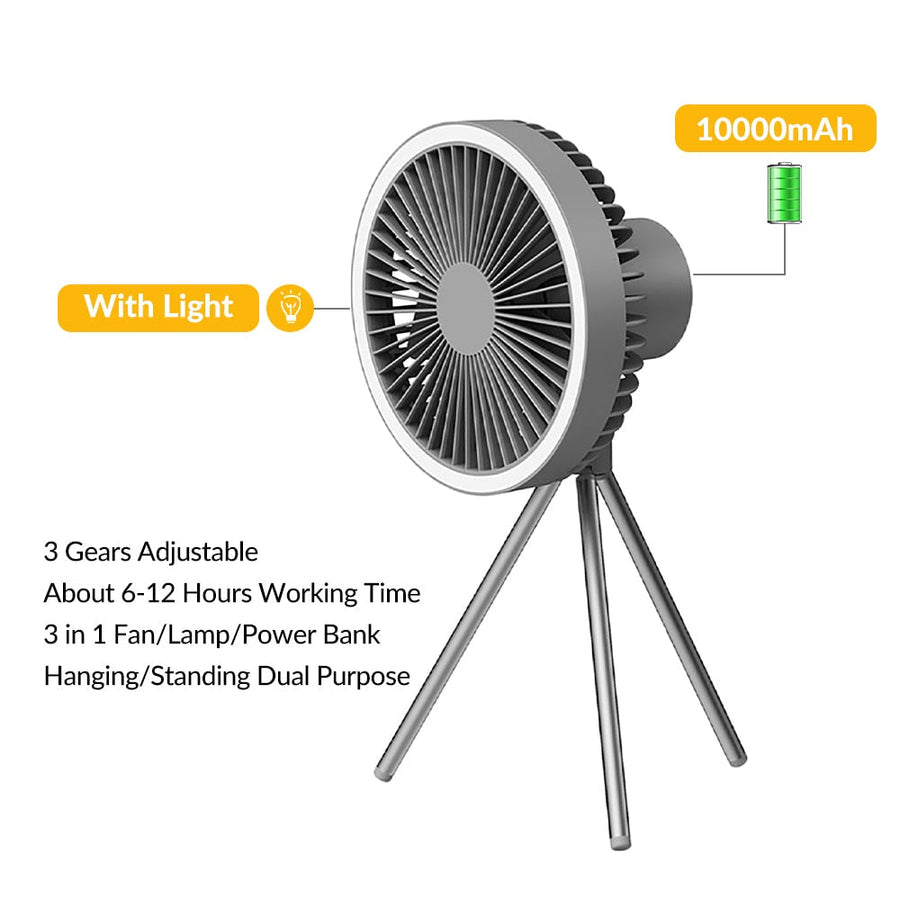 Portable Rechargeable Power Bank Fan Light - Image 13