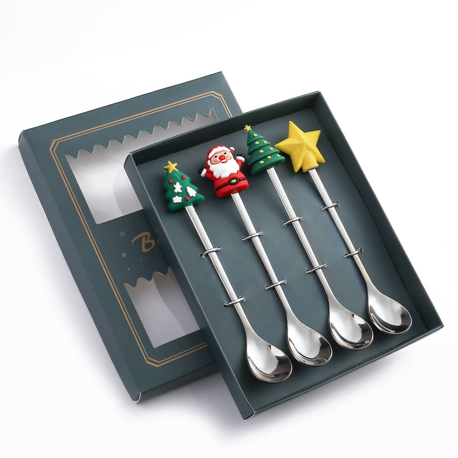4Pcs Christmas Best Wishes Tableware Set - Image 11