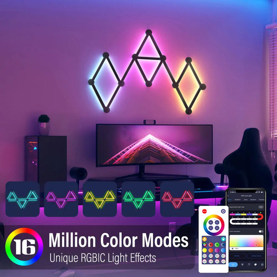 Smart Mosaic DIY Ambient Intelligent App Control Wall Lamp - Image 1