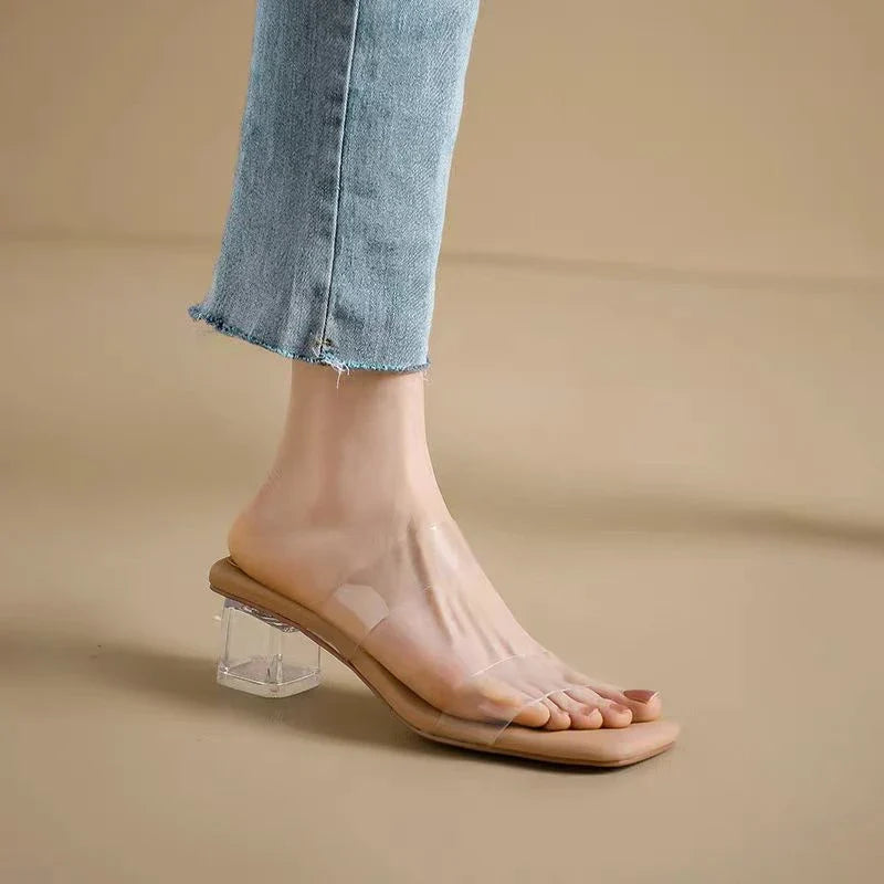 Ultra Soft Transparent Women High Heel Slippers - Image 2