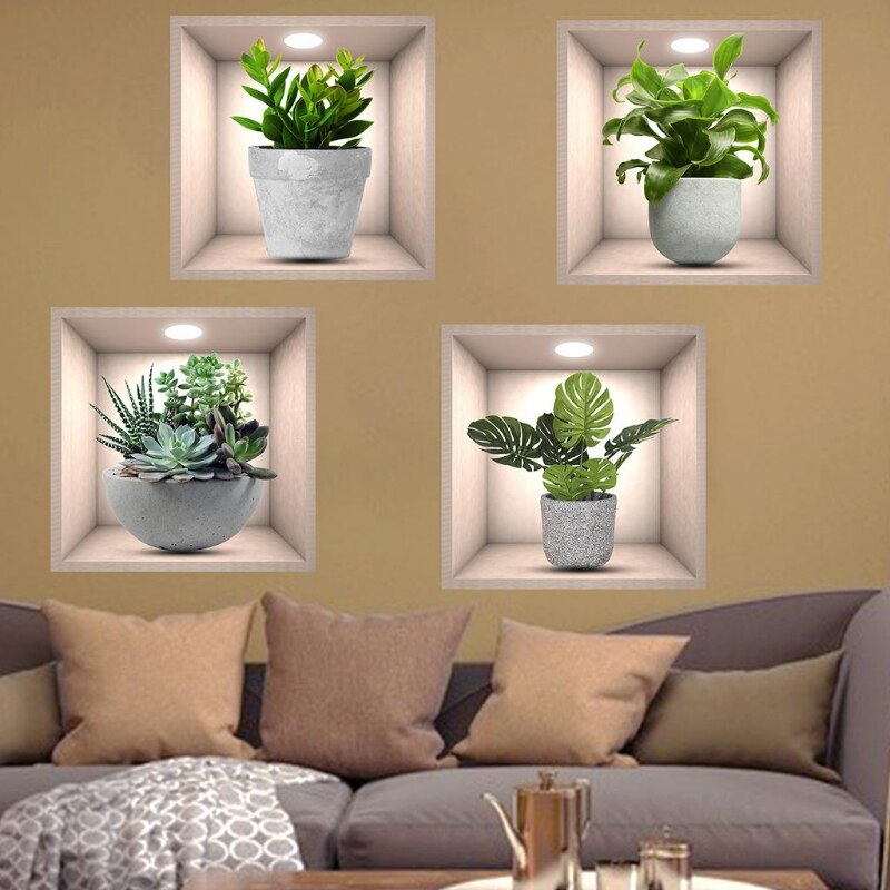 Wall Decorative Potted Plant Stickers - Image 1