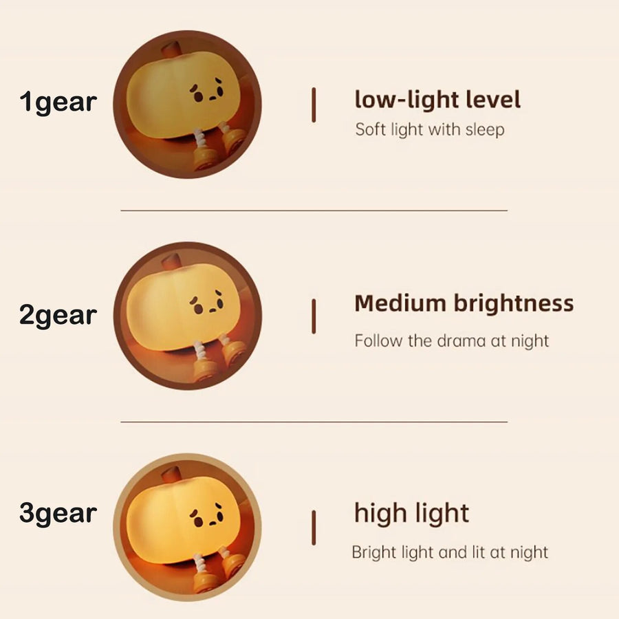 Sad Pumpkin Touch Sensor Lamp Decor - Image 6