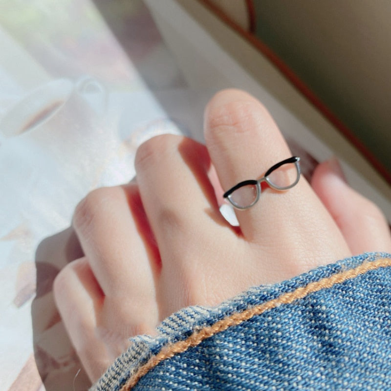 Minimalist Unique Mini Glasses Ring - Image 0