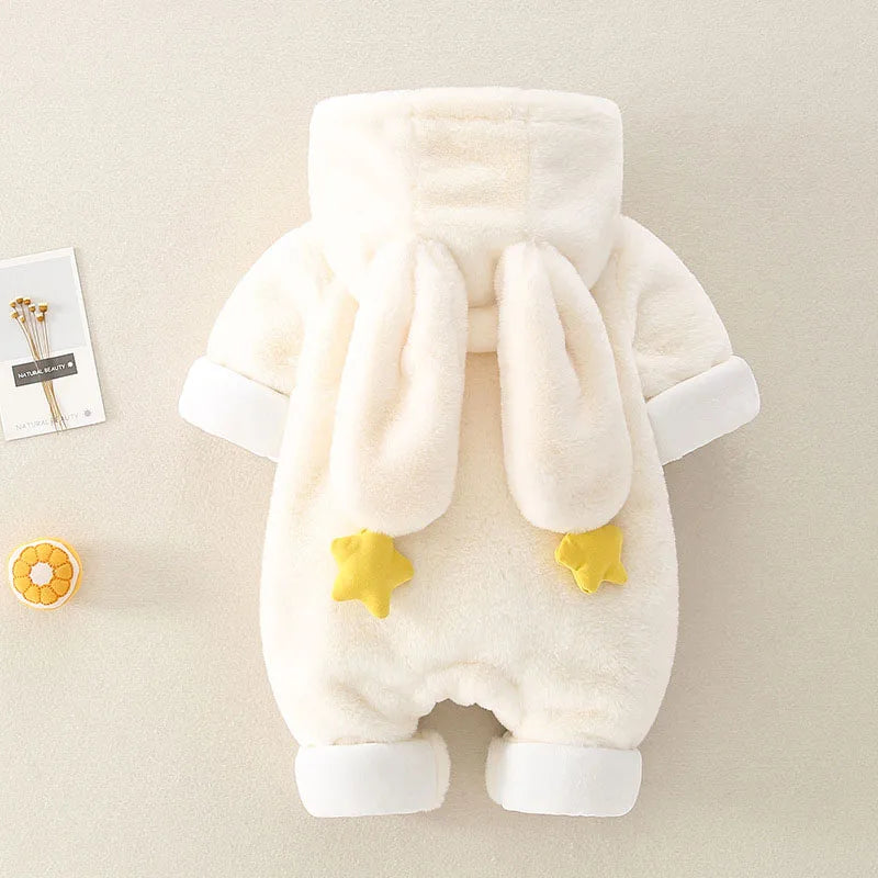 Winter Bunny Cozy Warm Baby Jumpsuit - Image 2