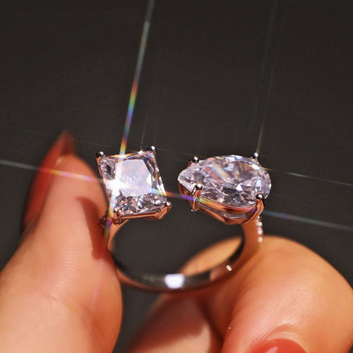 Water Drop Zircon Chic Adjustable Ring - Image 0