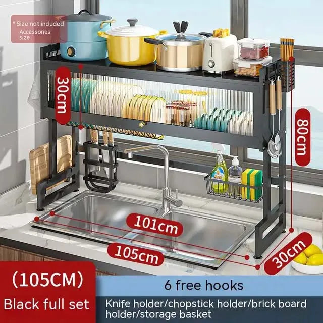 Modern Kitchen Over The Sink Organizer Dish Rack - Image 13