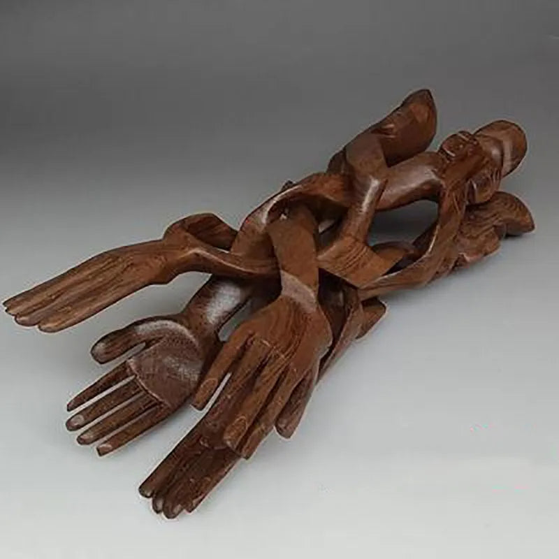 Serene Sculpture Wooden Luck Bearer Serving Platter - Image 3
