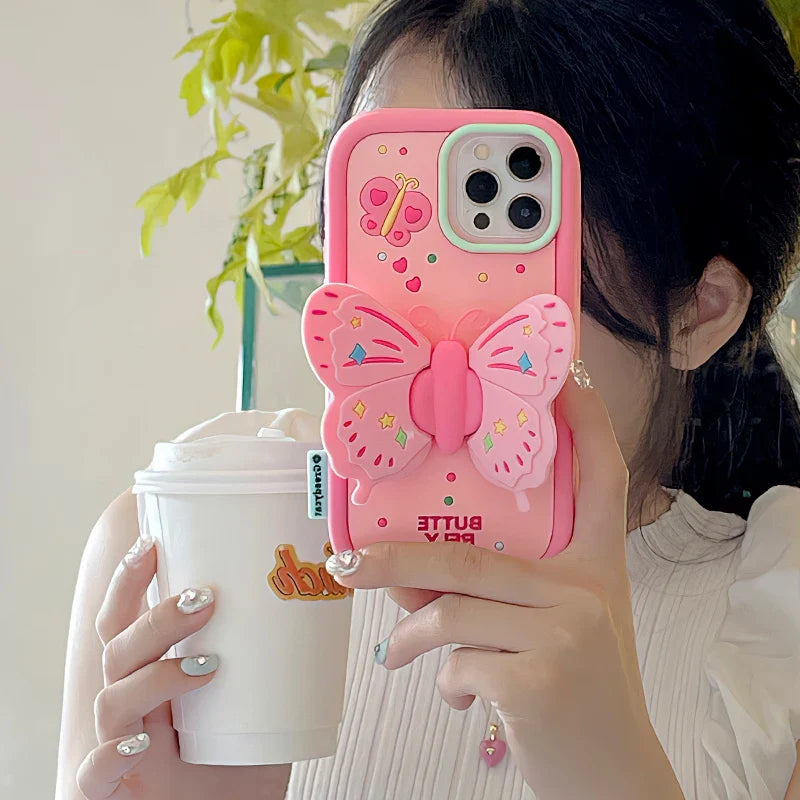 Lovely 3D Folded Butterfly Shockproof iPhone Case - Image 3