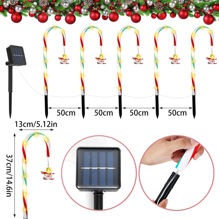 Candy Cane Lane LED Solar Lamp - Image 8