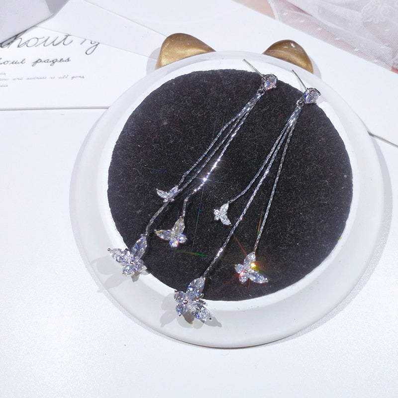 Elegant Flower Long Chain Earrings - Image 16
