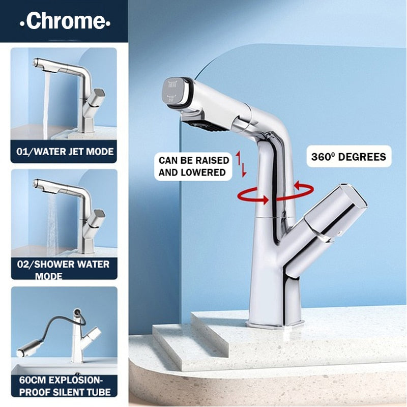 Futuristic Rotating European Pull Out Faucet - Image 8
