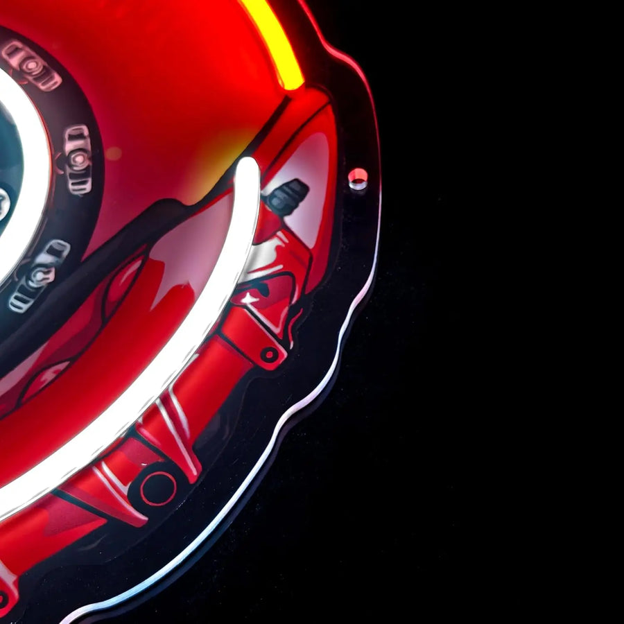 Pit Stop Brake Disc Neon Sign