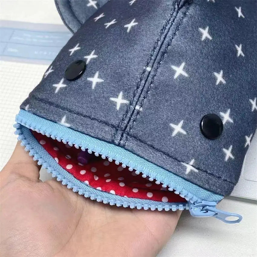 Deep Blue Shark Zipper Pencil Case - Image 1