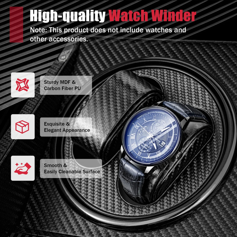 Carbon Fiber Dual Motor Automatic Watch Storage Case - Image 3