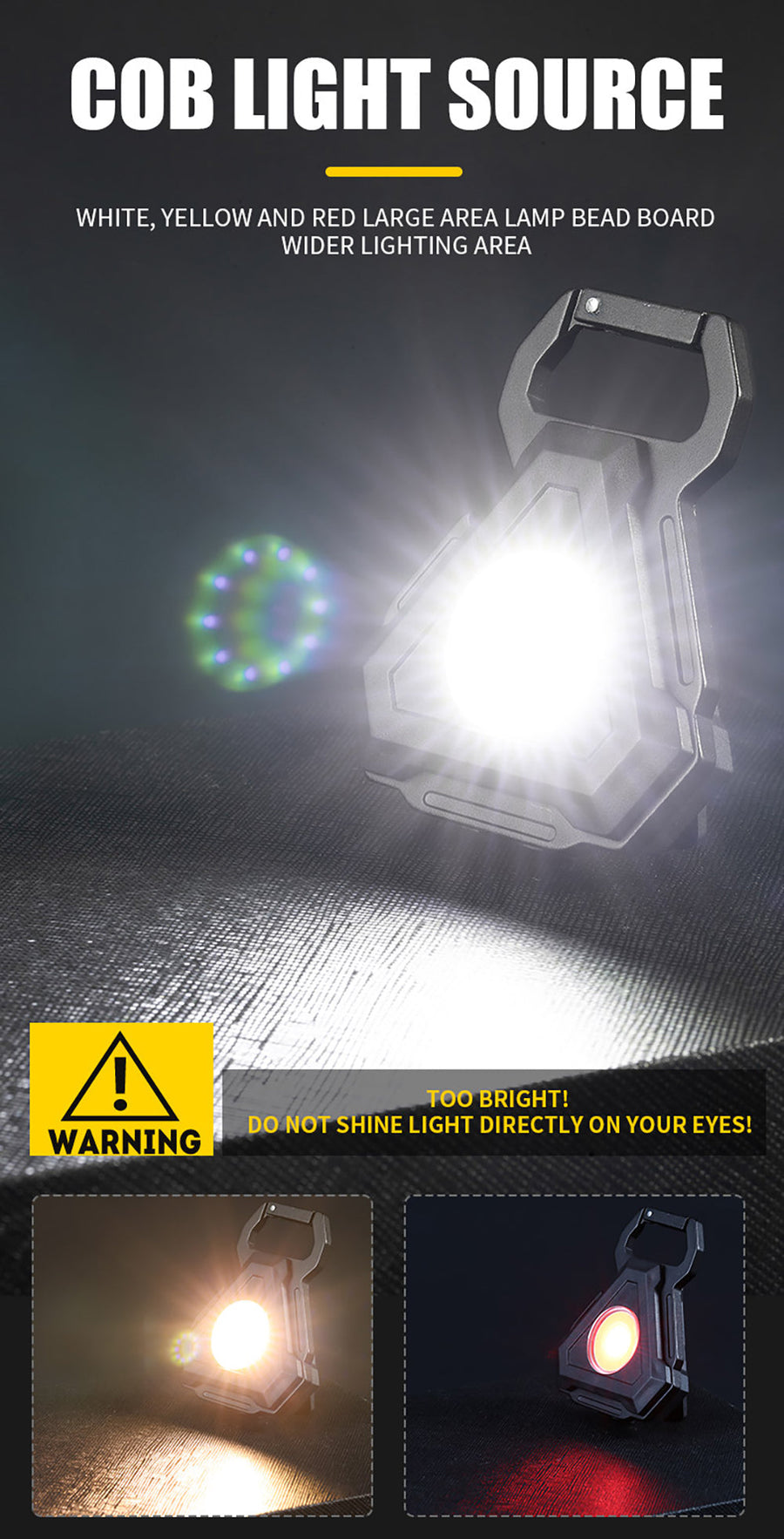 Mini LED Flashlight USB Bottle Opener Keychain - Image 7