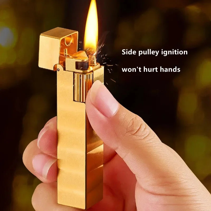 Vintage Flame Handcrafted Copper Wheel Lighter - Image 1