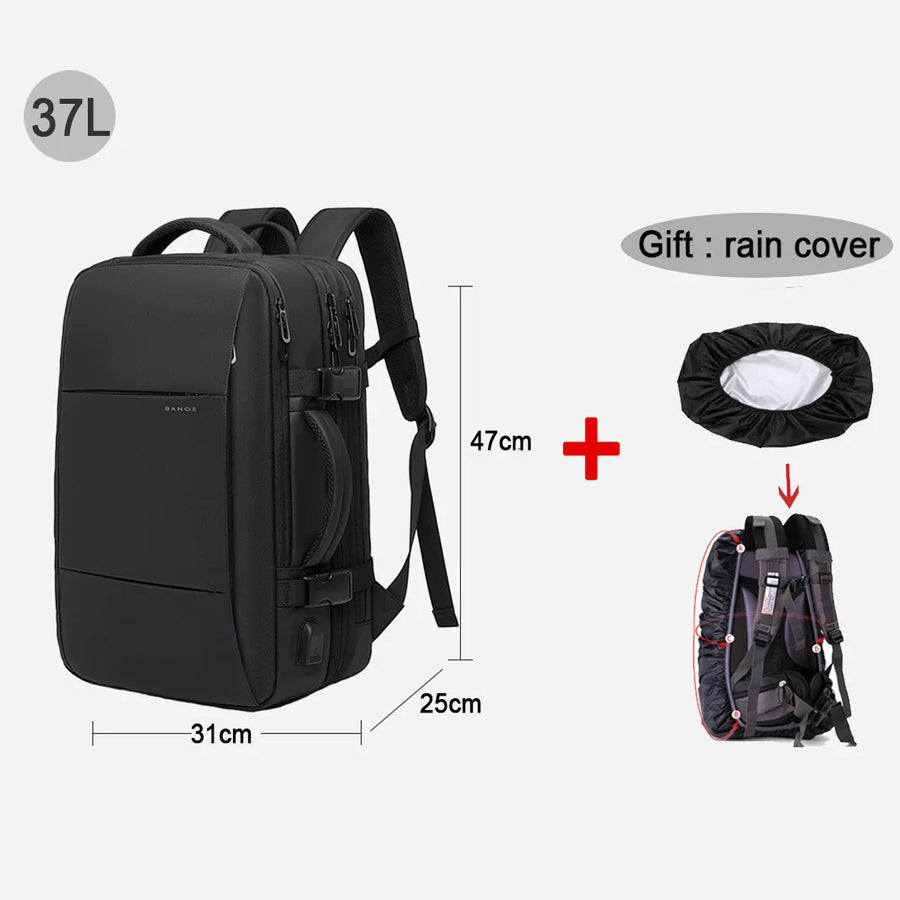 Modern Style Expandable Smart Large Waterproof Travel Backpack - Image 9