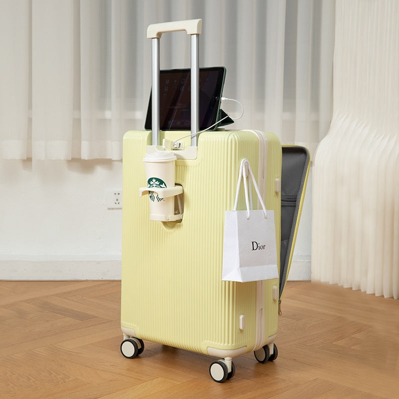 Multifunctional Password Protected Charge Easy Luggage - Image 6