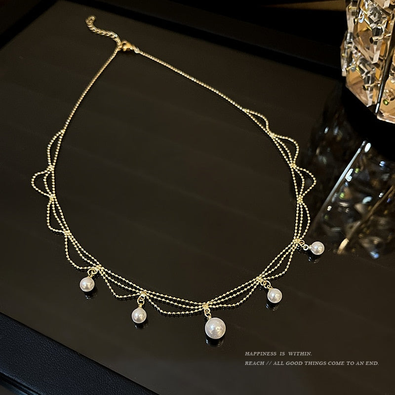 Bohemian Drop Stylish Pearl Necklace - Image 2