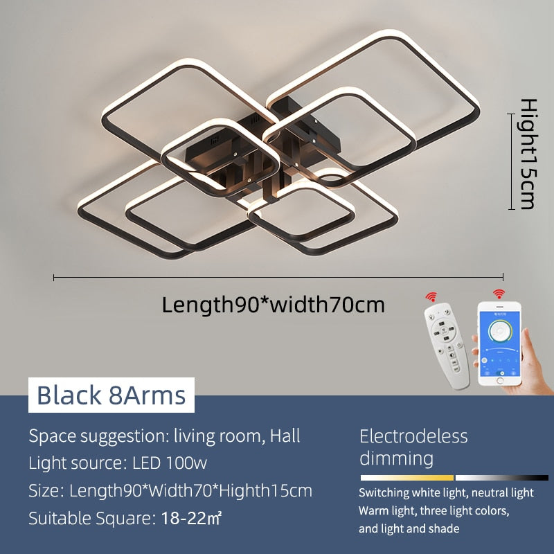 Modern Art Shapes Smart Home LED Chandelier - Image 10