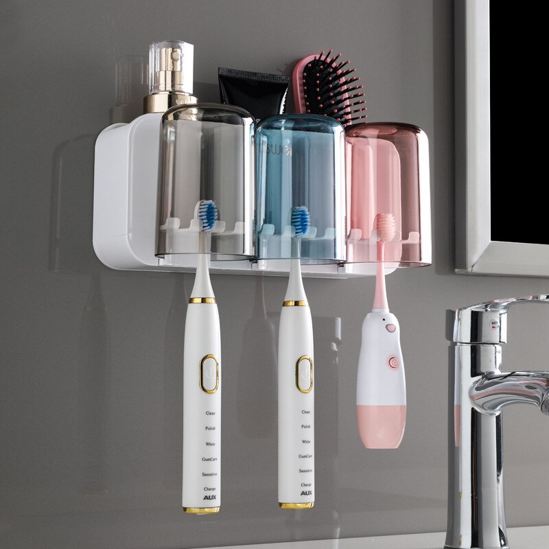 Wall-Hanging Mouthwash Cup Toothbrush Holder - Image 2