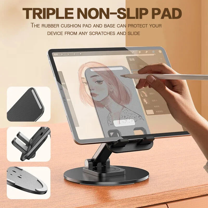 No Slip Rotating Foldable Metal Tablet Phone Stand - Image 4