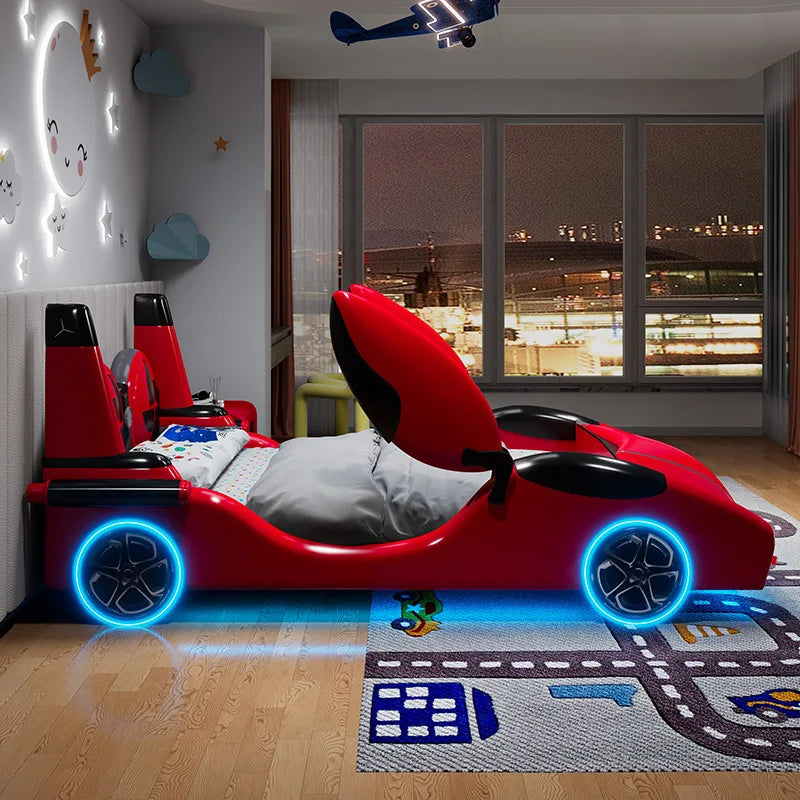 Speed Race Car LED Light Kids Bed - Image 1
