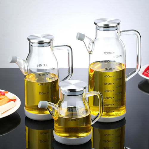 Pure Glass Measuring Scale Oil Dispenser Bottle - Image 0