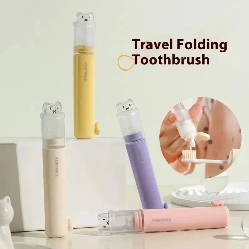 2in1 Cute Bear Travel Kids Toothbrush Set - Image 2