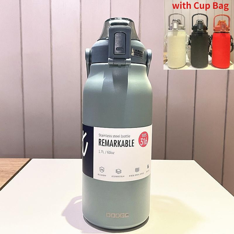 Stainless Steel Built-in Straw Camping Thermos - Image 9