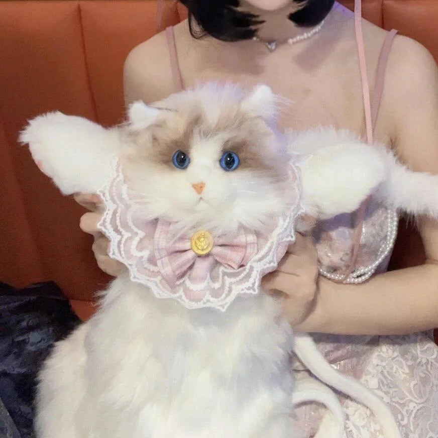 Realistic Cute Plush Cat Backpack - Image 1