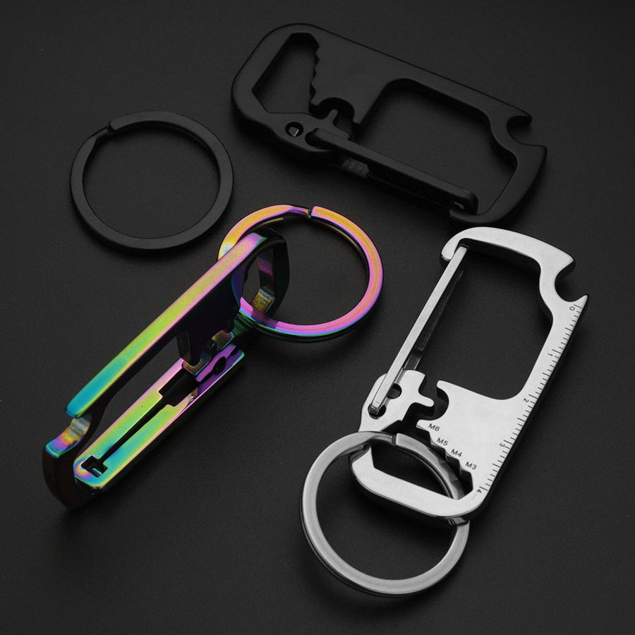 Stainless Steel EDC Multi Tool Bottle Opener Keychain - Image 1