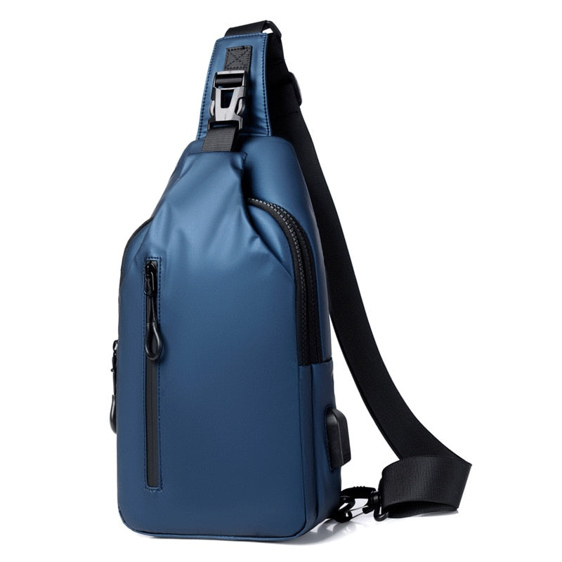 Korean City Waterproof USB Charging Crossbody Bag - Image 4