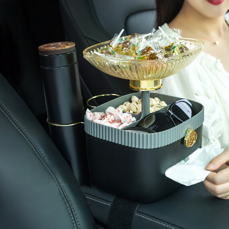 Travel Tray Portable Car Armrest Cup Holder Storage Box - Image 4