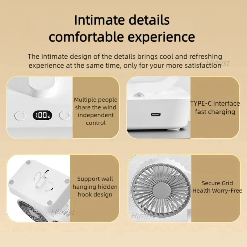 Lightweight Double Blades Rechargeable Travel Camp Cooler Fan - Image 5