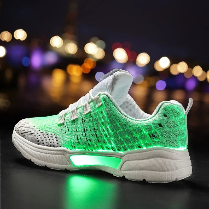 Luminous Comfortable Rechargeable Fiber Optic Sneakers - Image 3