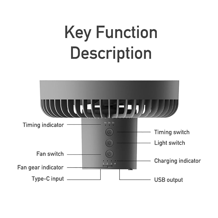 Portable Rechargeable Power Bank Fan Light - Image 10